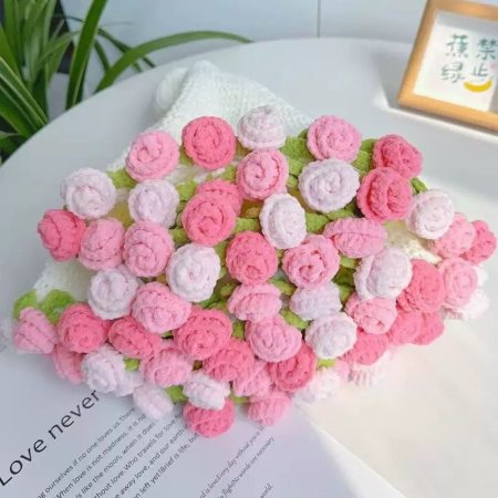 كروشية مفرش بوكيه الورد / شال الورد قطر 100 سم هاند ميد